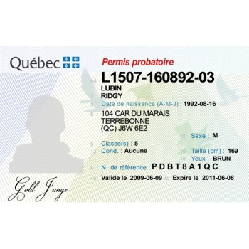Fake Quebec Drivers License