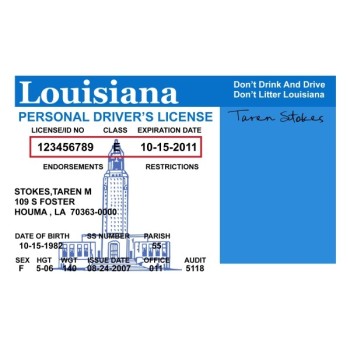 Fake Louisiana Drivers License