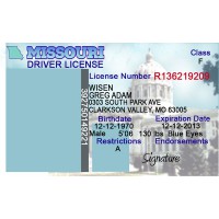 Fake Missouri Drivers License