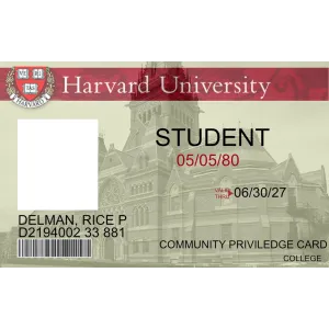 Fake Harvard Student ID